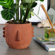 Santorini head planter - raw terracotta