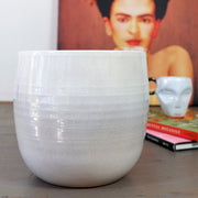 Ceramic pot smoky white